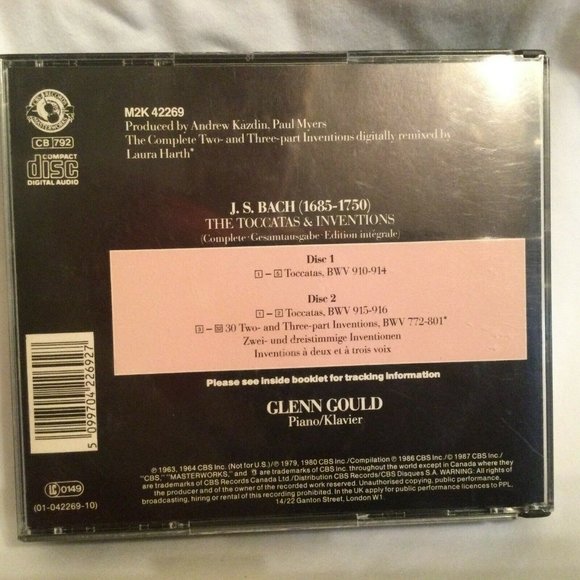 Glenn Gould Bach The Toccatas & Inventions 2 CDs  Booklet M2K 42269 VG Classical - Picture 2 of 8